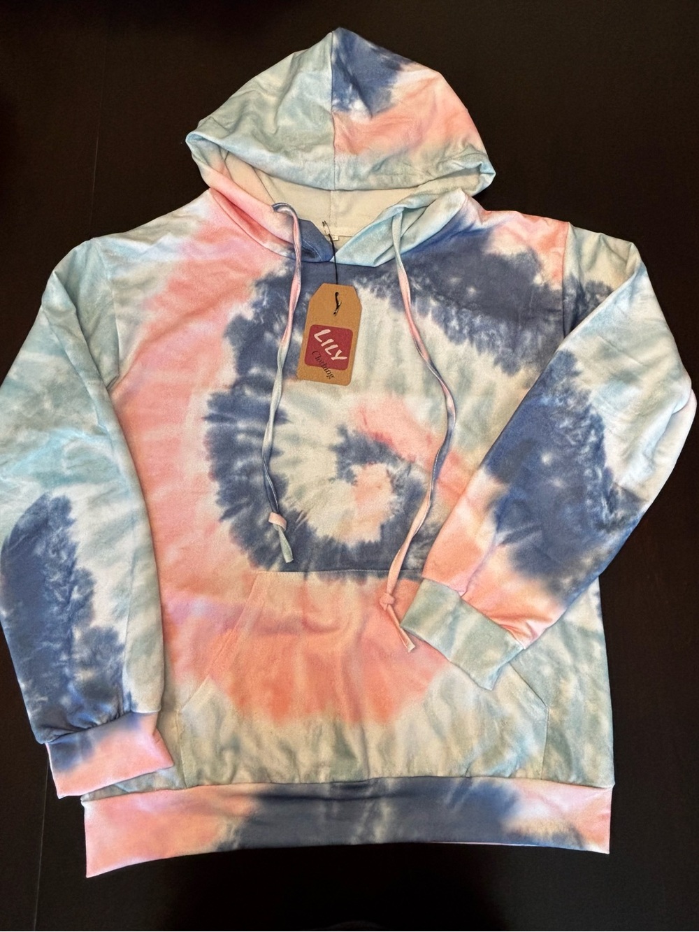 LILY Clothing Tie-Dye Swirl Hoodie - Size S - NWT